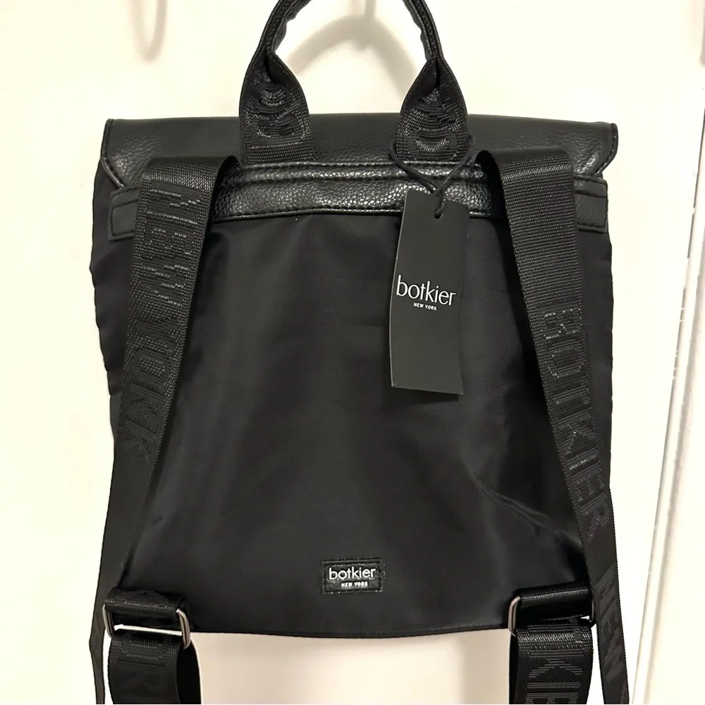 New BOTKIER Women's TRIGGER MINI Black Nylon/Faux Leather BACKPACK NWT bag purse